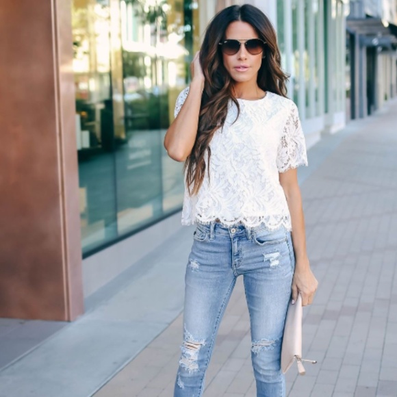 CAMILLA Lace Short Sleeve  Blouse - Picture 7 of 8